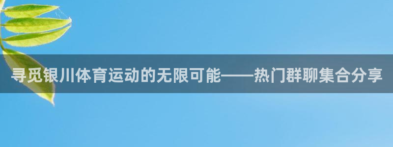 杏宇4开户：寻觅银川体育运动的无限可能——热门群聊集合分享