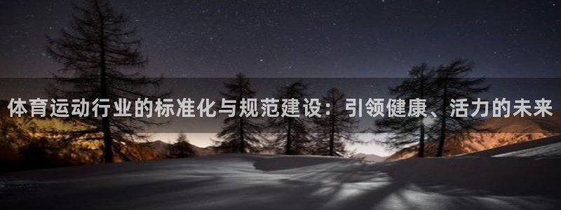 杏宇体育官网入口登录：体育运动行业的标准化与规范建设：引领健康、活力的未来